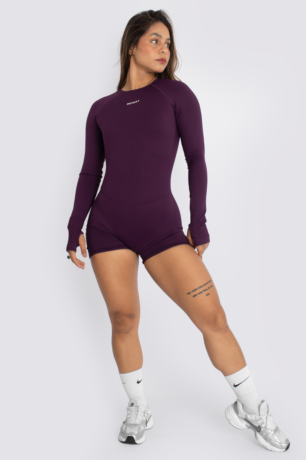 ELEVATE - ENTERIZO MANGA LARGA MORADO ELÉCTRICO