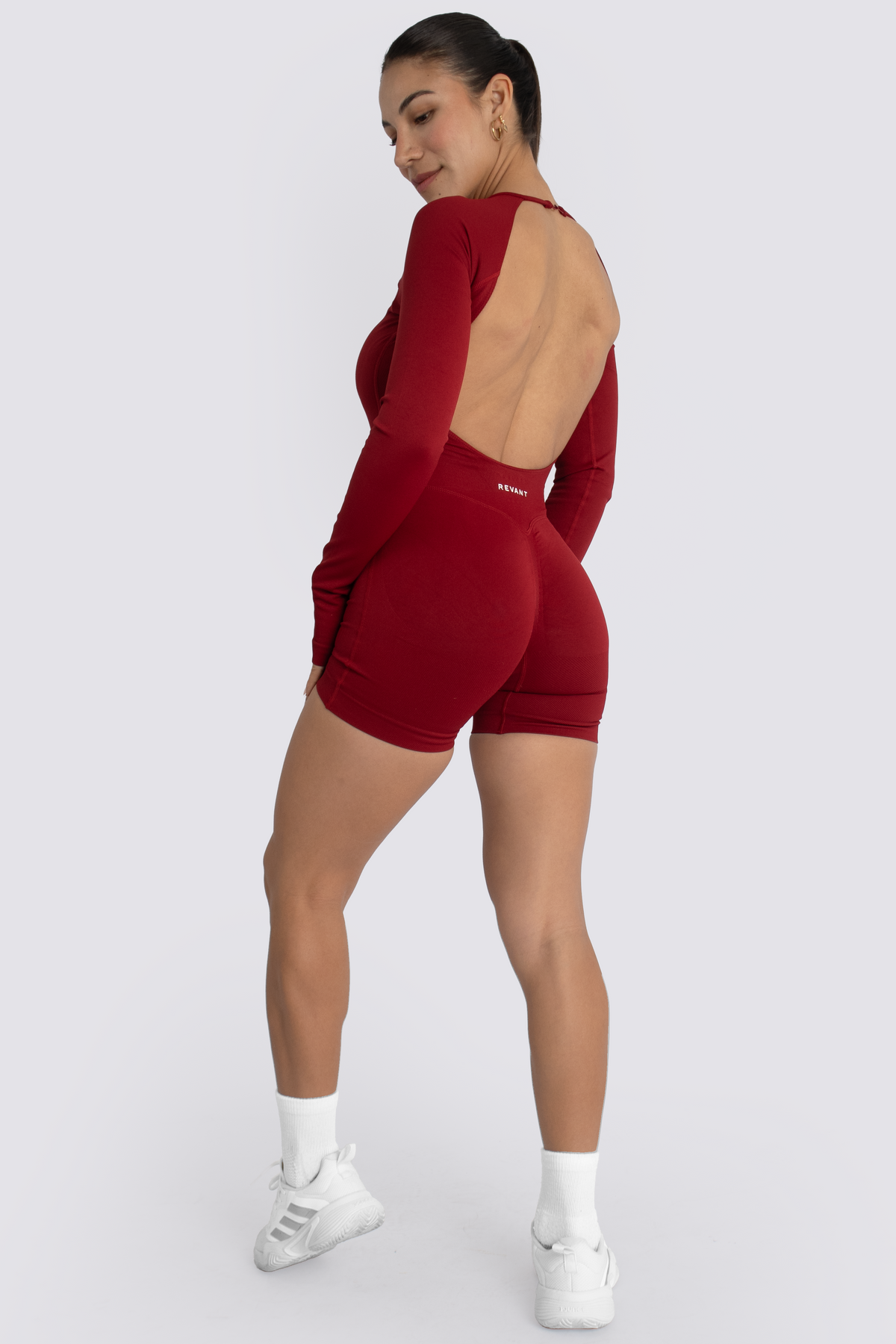 ELEVATE - ENTERIZO MANGA LARGA ROJO VINO